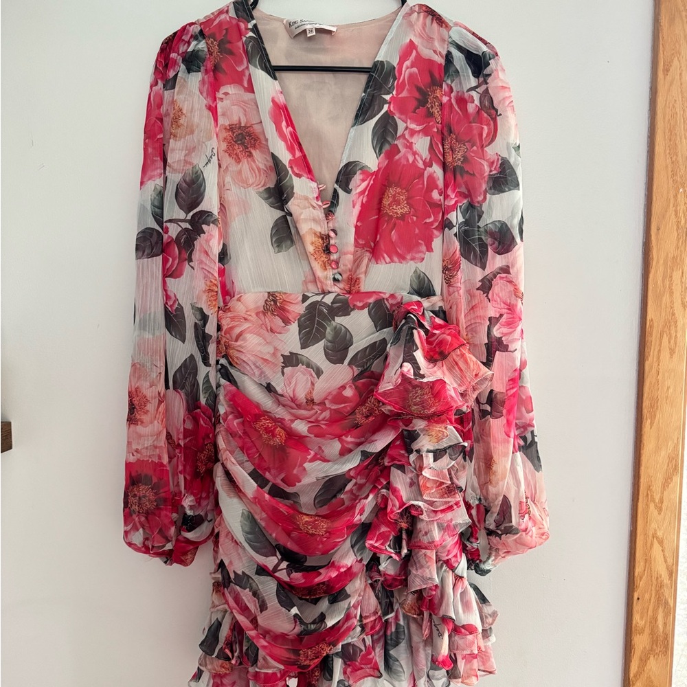 Floral Ruffle Dress with Long Sleeves